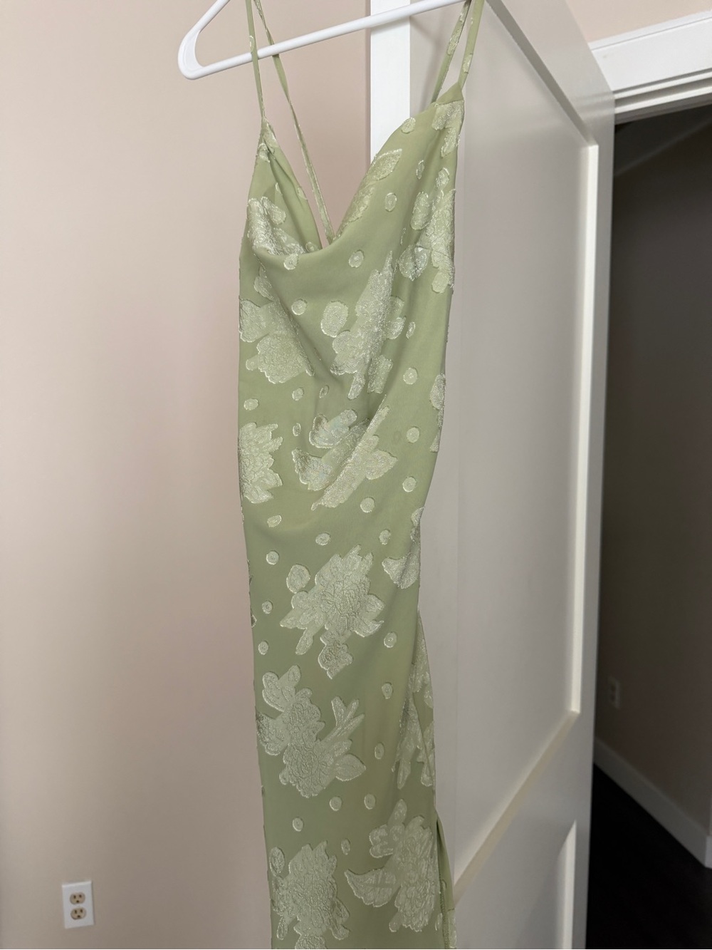 Hello Molly Sage Green Floral Slip Midi Dress